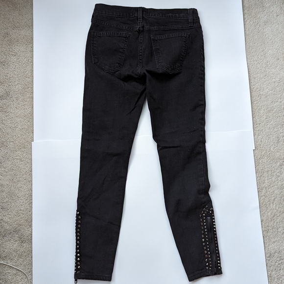 Current/Elliott Black Jeans with Studs on Ankle Zip, Size 25 - Picture 5 of 5